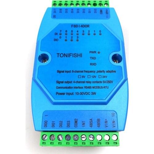 8DI4DOR 8-channel switch/frequency/counter isolated input, 4-way relay contact isolated output module