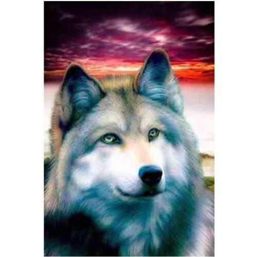 Kexinzu Full Square Round Drill 5D DIY Diamond Painting "Animal Wolf" 3D Embroidery Cross Stitch Mosaic Home Decor Gift