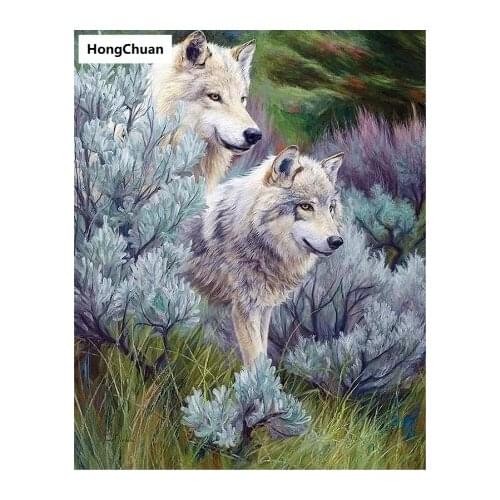 Lovers Wolf Mural 5D DIY Full Square/Round Diamond Painting Diamond Embroidery Diamond Cross Stitch Home Decoration Mural Gift