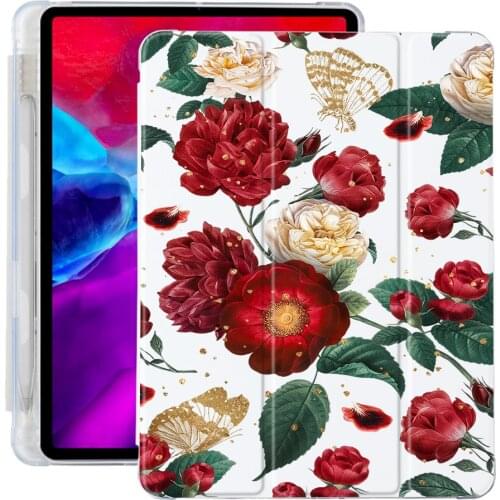 For ipad Case Peony flower Butterfly For iPad 10.9 inch Air 4 2020 5th 6th 10.2 8th Generation 12.9 inch Pro 2018 Mini 4 5 Cover