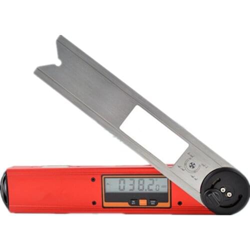 Digital Range 0-225 Degree Stainless Steel Angle Measuring Ruler Woodworking Carpenter Tool Protractor Goniometer High Quality