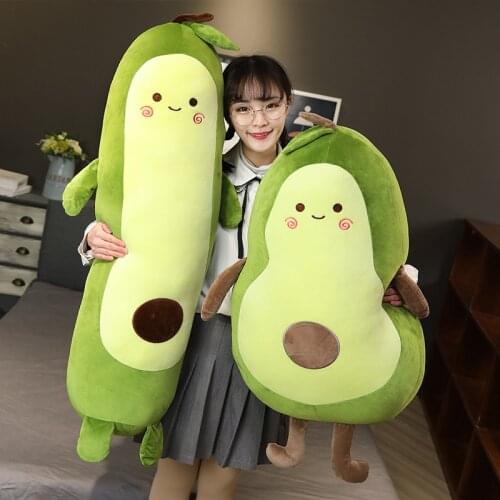 55-115cm Cute Simulation Avocado Plush Toy Soft Fruit Pillow Stuffed Cartoon Sofa Cushion Kids Girls Birthday Gifts