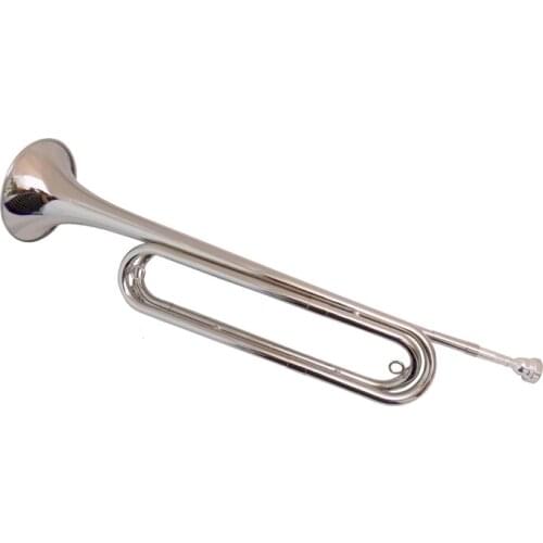 Eb Bugle Horn with bag Nickel plated Yellow brass bugle horn Musical instrument trumpets