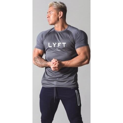 Fitness Training Short Sleeve Summer Round Runner Movement Mens Shirt T-Shirt Fashion Print Leisure Short Sleeve