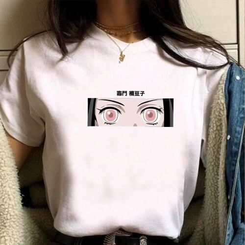 Anime Demon Slayer Nezuko Kamado Fashion Hip Hop T Shirt Harajuku Summer Short Sleeve Male T-shirt