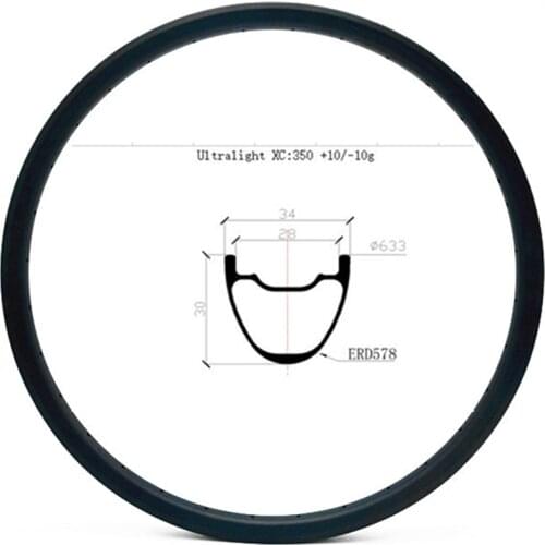 Graphene 29er tubeless carbon mtb rims Ultralight 350g disc bikes rim XC 34x30mm symmetry mtb rim disc bicycle rims