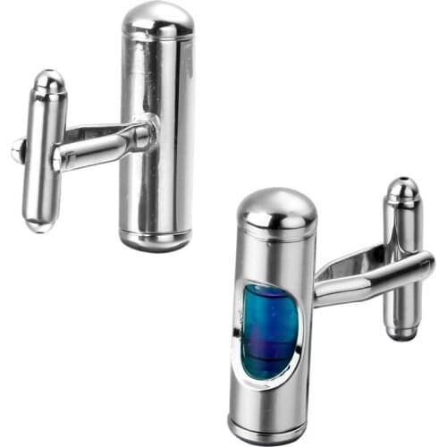 KC505 Level Cufflinks Brass Material Novelty Functional Blue Gradienter Design Free Shipping