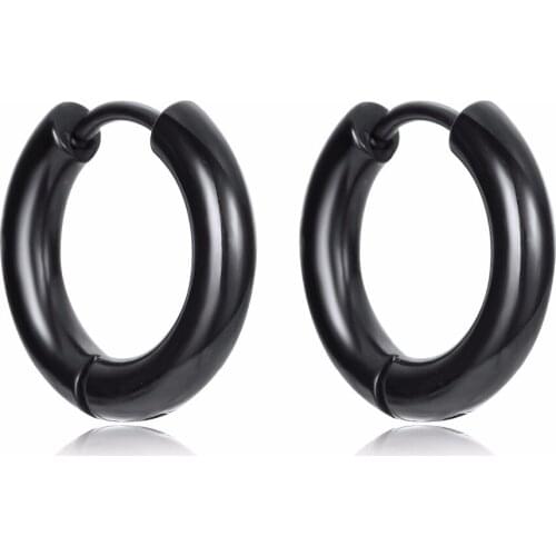 Stainless Steel Round Hoop Earrings Unsix Hip Hop Style Man Woman Fashion Jewelry Nose Cuff Body Piercing Simple Circle Earring