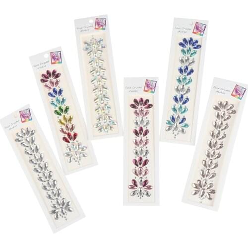 3D Crystal Stickers Temporary Tattoo Stickers Forehead Headpiece Hair Glitter Face Body Gems Shiny Sticker 1Pcs
