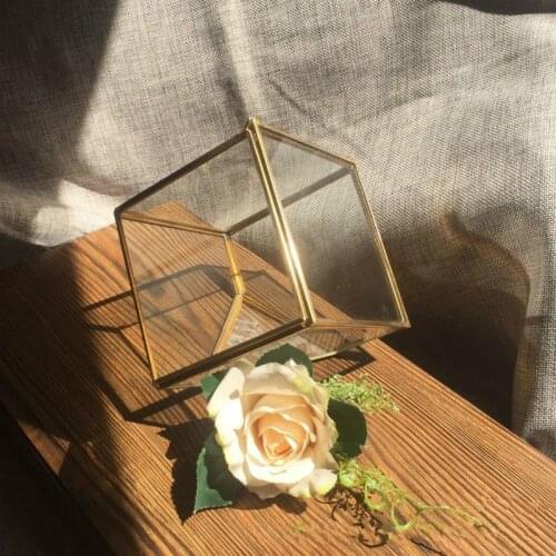 Copper Cube Succulent Immortal Flower Glass Flower Room Flower Pot Vessel Container Home Garden Decoration