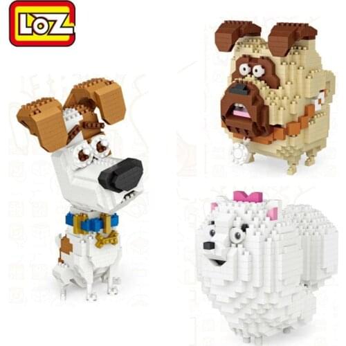 LOZ Mini Blocks Cartoon Dog Model DIy Educational Toy Pet pomeranian Small Bulldog brinquedos Kids Building Bricks Gifts 9789