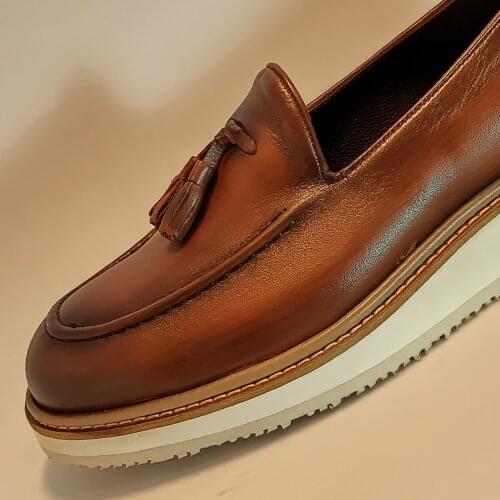 Men Casual Tan Shoes High Quality % 100 Genuine Leather Moccasins Oxford Sport Business Loafers Breathable Slip-On Comfortable