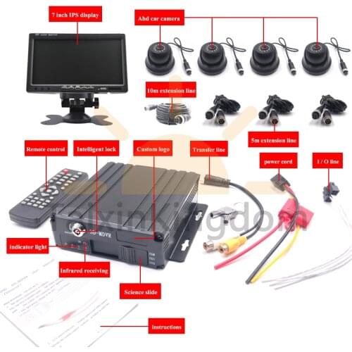 Customizable language 360 ° panoramic HD monitoring mdvr 4-channel bus ahd 1080p set NTSC / PAL system