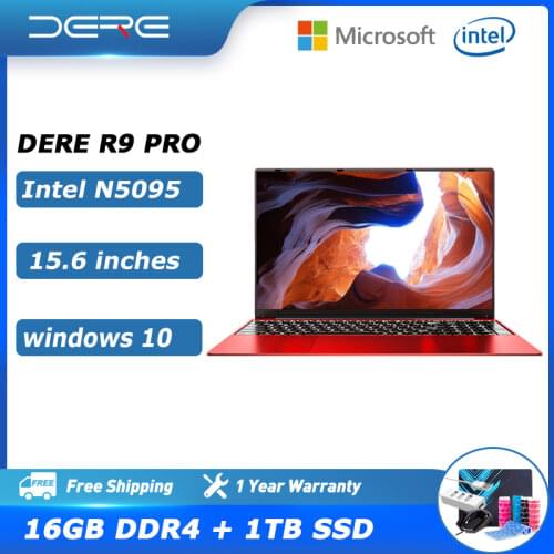 Dere R9 PRO 15.6 Inch Laptop 12GB RAM 256GB SSD Busines Notebooks Windows 10 Laptop Intel Celeron N5095 Computer PC Portable