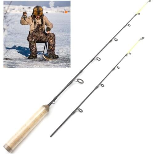2pcs Lightweight Ice Fishing Pole 60cm 50g Ice Fishing Rod Winter Fishing Casting Rod Fishing Tackle Free shipping