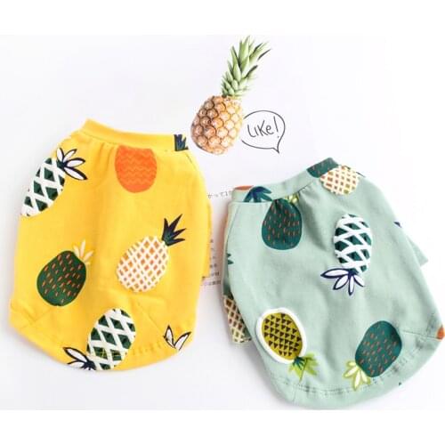 Pineapple Dog Clothes Couple Pet Dog Clothing For Dogs Dress Spring Autumn Pet Vest Shirt Puppy Clothes For Dogs Pets Clothing