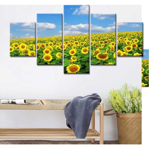 Poster Art Paintings Canvas Poster Print 5 Panels flower Picture Home Decor Wall Art
