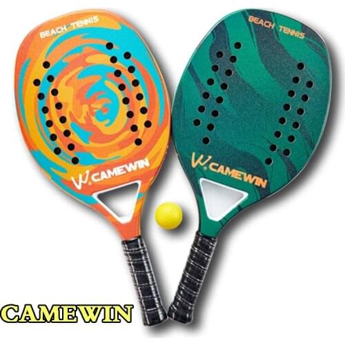 CAMEWIN Professional Full Carbon Beach Tennis Racket Paddle Padel Racket Racket EVA Face Tennis Raqueta With Bag Tennis Padel