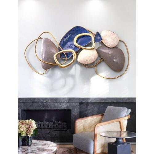 Modern Luxury Wrought Iron Wall Sticker Decoration Office Store Club Wall Hanging Crafts Home Livingroom Wall Mural Accessories