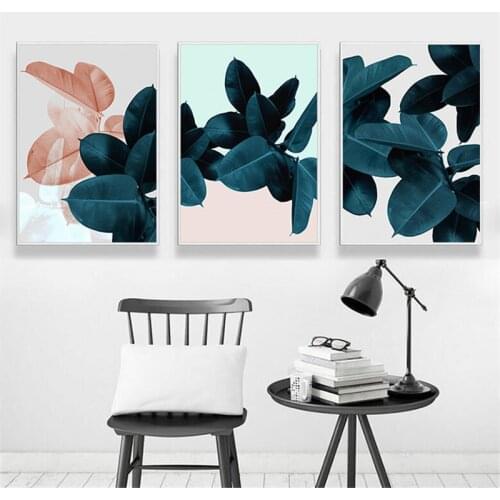 Modern Leaf Plant Art Picture Home Decor Nordic Canvas Painting Wall Art Nature Fresh Print and Poster for Nordic Living Room