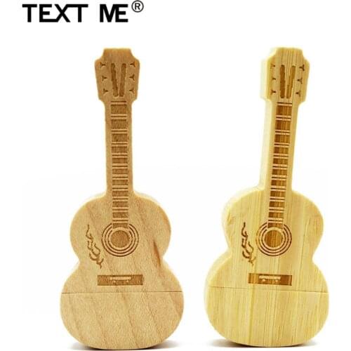 TEXT ME wooden Guitar LOGO usb flash drive 4GB 8GB 16GB 32GB 64GB usb 2.0 gift pendrive