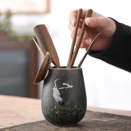 Japanese Kiln Huan Cai Tea Ceremony Liujunzi Wenge Wood Set of Tea Ceremony Ceramic Kung Fu Tea Ceremony Zero Tea Set Siteel