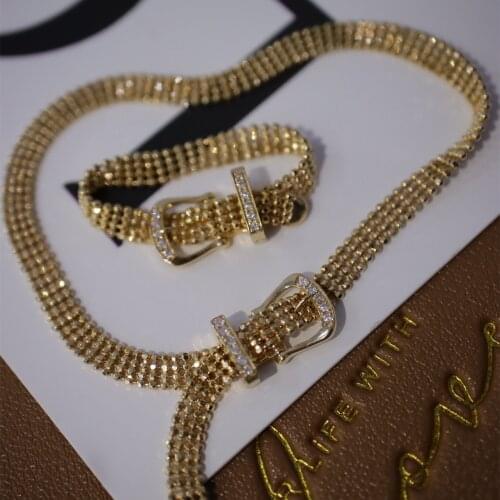 18K Solid Yellow Real Gold Jewelry(AU750)Women Bead Chain Belt Buckle Diamond Bracelet Ring Fine Jewelry Customize Wedding