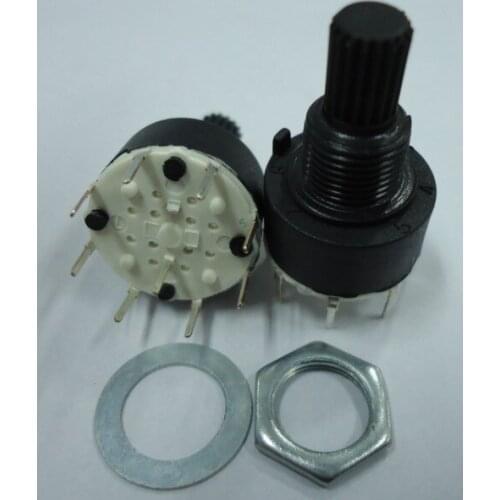 1PCS SR16 series Environmentally friendly plastic 16MM rotary switch 15MM flower axis band switch