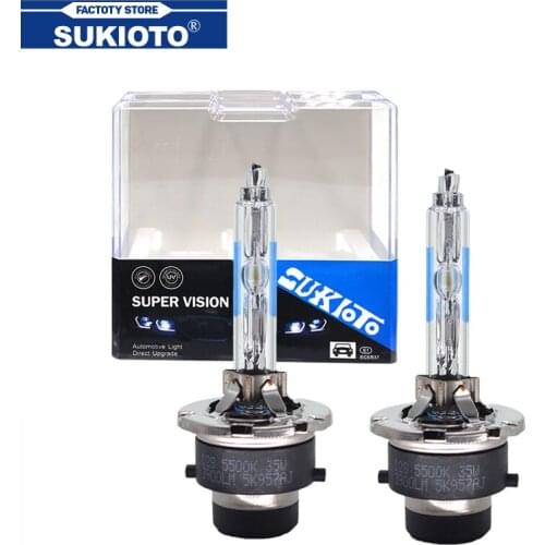 SUKIOTO 2PCS Metal Claw 35W/55W Car Headlights 5500K D2S D4S Xenon HID Lamp Bulb For E63 E65 E46 E60 ML E R SL Class Auto Lights