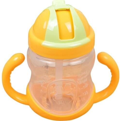 2021 New Cute Newborn Baby Girl Boy Mini Cup With Handles Baby Straw Cup Children Training Drinking Bottle