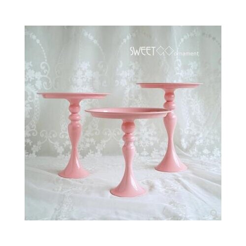 3pcs /set pink/white metal cake stand cake decorating tools cake pan for wedding decoration