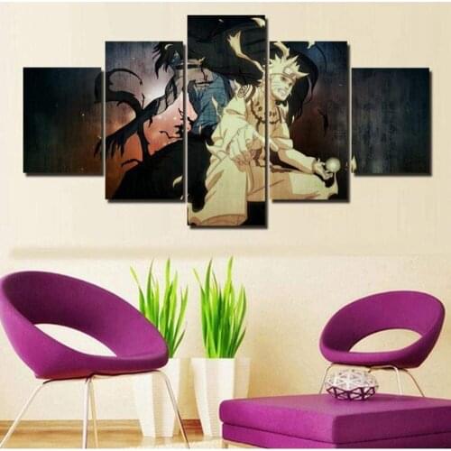 5 Piece Wall Art Canvas Anime Manga Posters Pirate King Figure Pictures And Prints Modern Bedroom The Wall Decoration Paintings