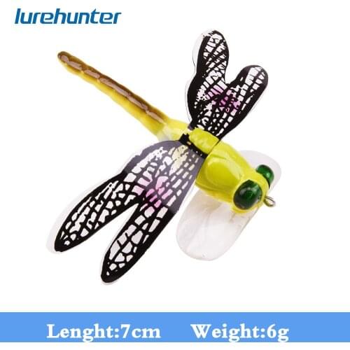 7cm/6g Popper Fishing Bait Lure Life-like Dragonfly Floating Fly Fishing Flies NEW