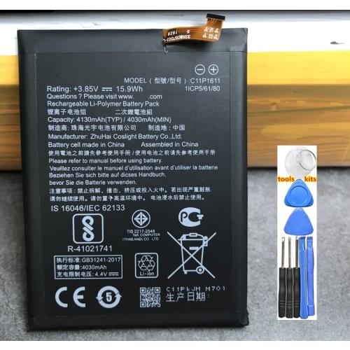 100% NEW Original ZB570T 4130mAh C11p1611 Battery For ASUS Zenfone Pegasus 4S Max Plus M1 ZB570TL X018D X018DC Battery +Tools