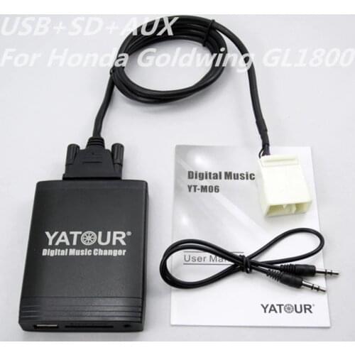 Yatour Car Audio MP3 player for Honda Goldwing GL1800 USB SD AUX Digital Music Changer adapter