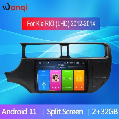 Car GPS Radio For Kia RIO(LHD)/(RHD) 2012-2014 Android 10.0 Player 9-inch Multimedia Radio Stereo 2 Din Support Split Screen