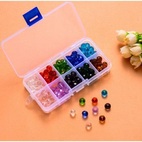 10 colors shiny Crystal beads Bicone Beads Glass Beads Loose Spacer Beads for bracelet Sewing DIY Making