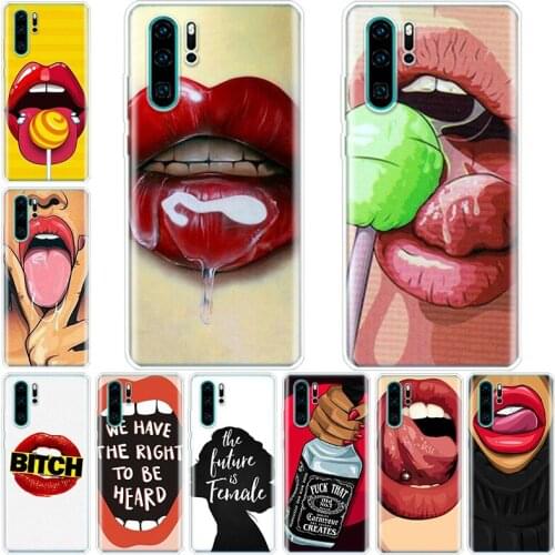 Sexy lady Red lips hot girl Phone Case For Huawei Honor 20 10 9 9X 8A 8S 8X 7X 7A Lite Pro 10I20I Y5 Y6 Y7 Y8 Y9 V20 V30 Y9S Coq