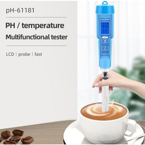 Digital Automatic Calibrating PH Meter ph-61181 PH Temp Acidimeter For Loose Soil Cheese Creams Water Quality Tester 30% off