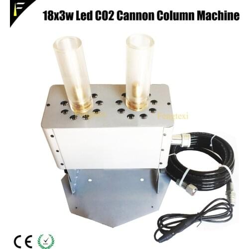 Upgrade LED RGB 18*3w 3in1 Color Double Cylinder CO2 Spray Device Disco CO2 Jet Cryogenic Air Gas Fog Machine 2Units