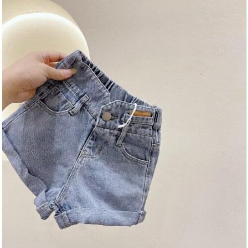 Girls Denim Shorts Teenage Girl Summer Pants Children Fashion Hot Jeans Shorts Eastic Waist Solid Kids Outwear