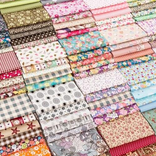 Handmade Material Printed Cotton Fabric Vintage Flower Pattern Sewing Fabric For DIY Cloth Craft 50*50 Cm/Pcs TJ0537
