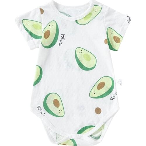 Romper Suit Funny Summer Newborn Baby Infant Cotton Short Sleeve Crawling Clothes Boy Baby Girl Print 0-24M Toddler Cloth Thin