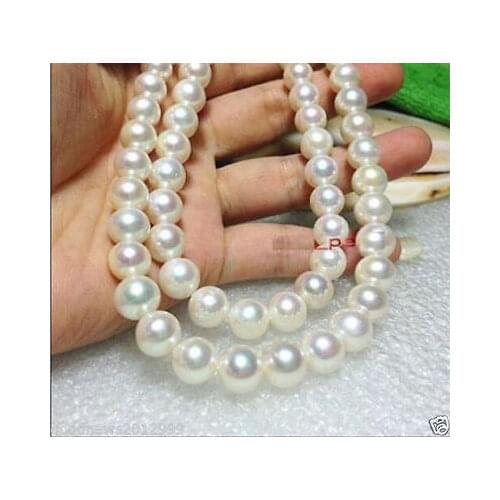 18"HUGE AAA+ PERFECT 11-12MM ROUND SOUTH SEA WHITE PEARL NECKLACE GOLD CLASP>Selling jewerly free shipping