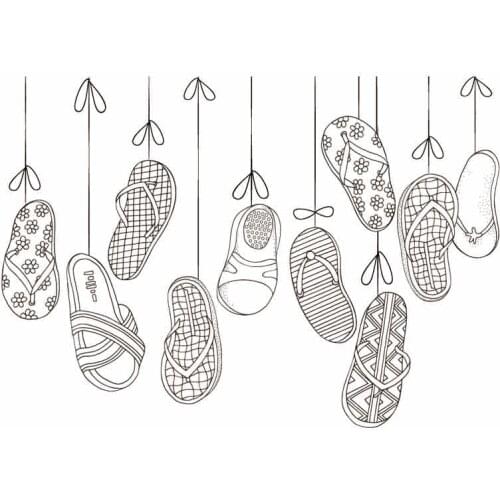 KLJUYP Summer Slippers Clear Stamps Scrapbook Paper Craft Clear stamp scrapbooking06096