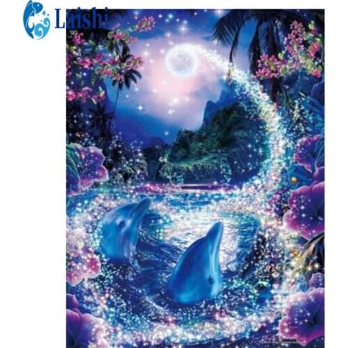 Full Round Drill Diamond Painting Abstract dolphin Cross Stitch Kit Embroidery Craft Rhinestones Mosaic Art Wall Sticker Decor