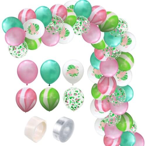 62Pcs Hawaiian Balloon Combination Set Pineapple Birthday Party Atmosphere Decoration Product Wedding Holiday Festival Supplies