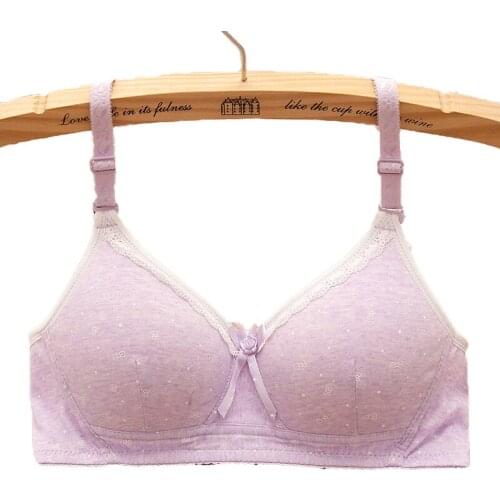 New Lovely Gather Small Chest Girl Underwear Bra Cotton Comfortable Underwear No Steel Student Young Girl Development Period Bra