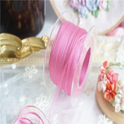New color 2mm Solid colors of 100% pure silk embroidery ribbon thin taffeta high quality silk ribbon Anya Ribbon Handcraft