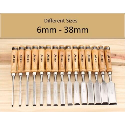 Chisels for Woodworking Wood Chisel Carving Tools Woodcut Knife Flat Blade Engraving Carpentry Graver Professional 6mm - 38mm
